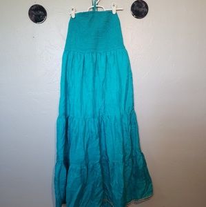 Maeve bright sea blue halter top maxi dress
